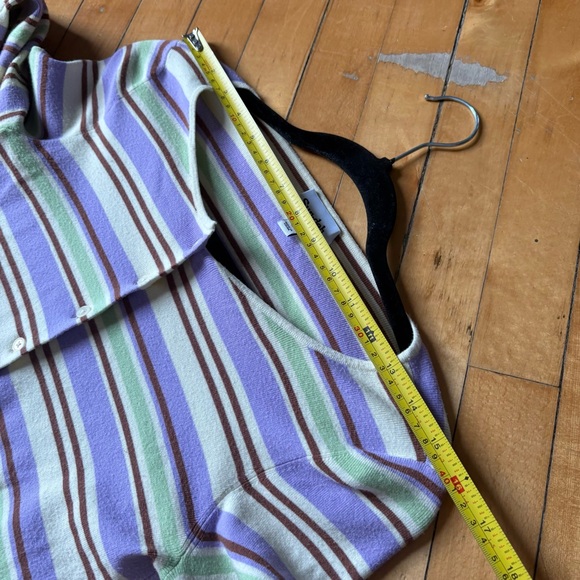 Aritzia Sundeh Sz S Colorful Striped Cropped Long Sleeves Light Cardigan Sweater - Picture 8 of 10